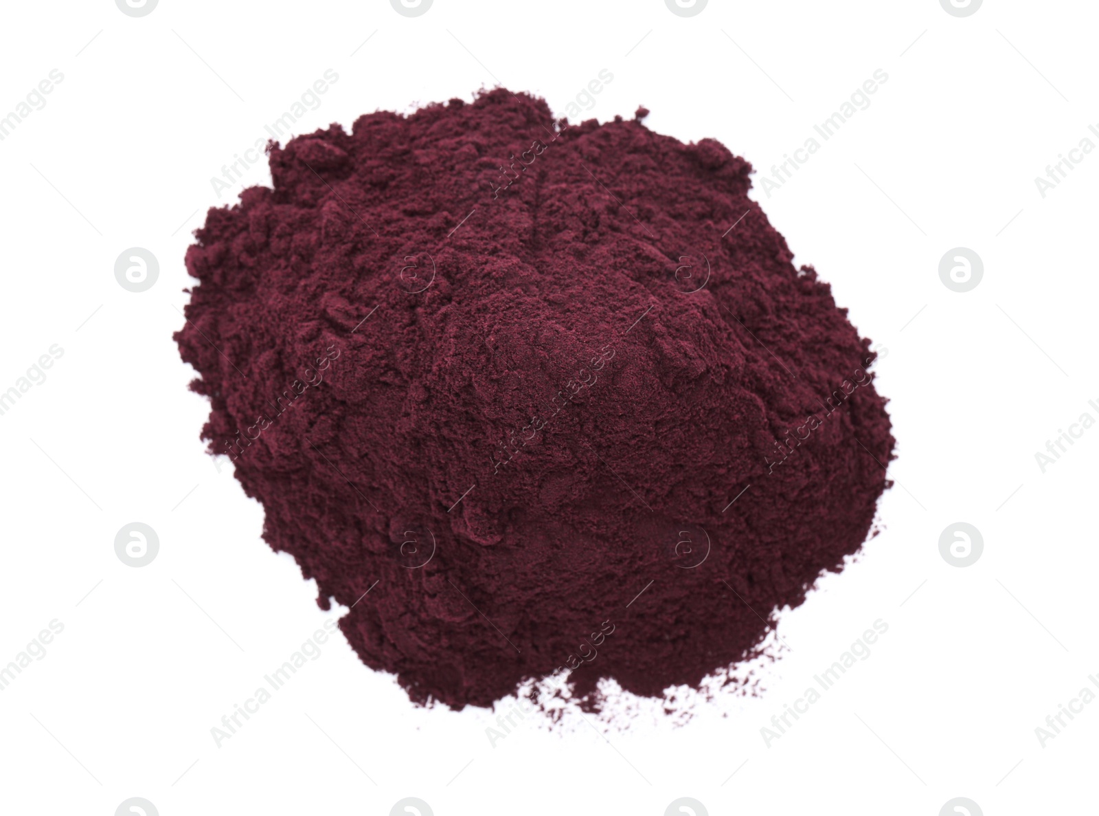 Photo of Acai powder on white background, top view