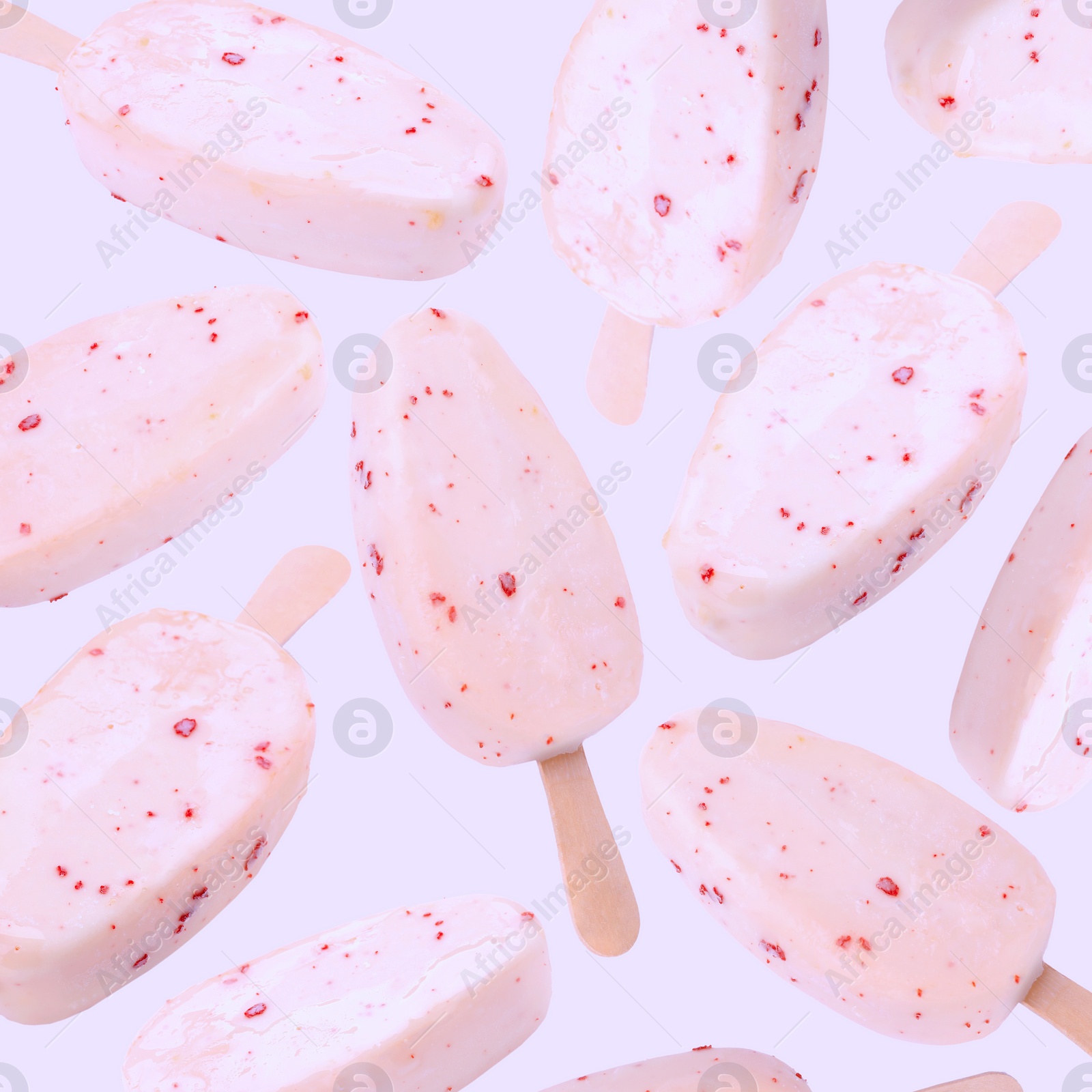 Image of Pattern with ice cream on light background