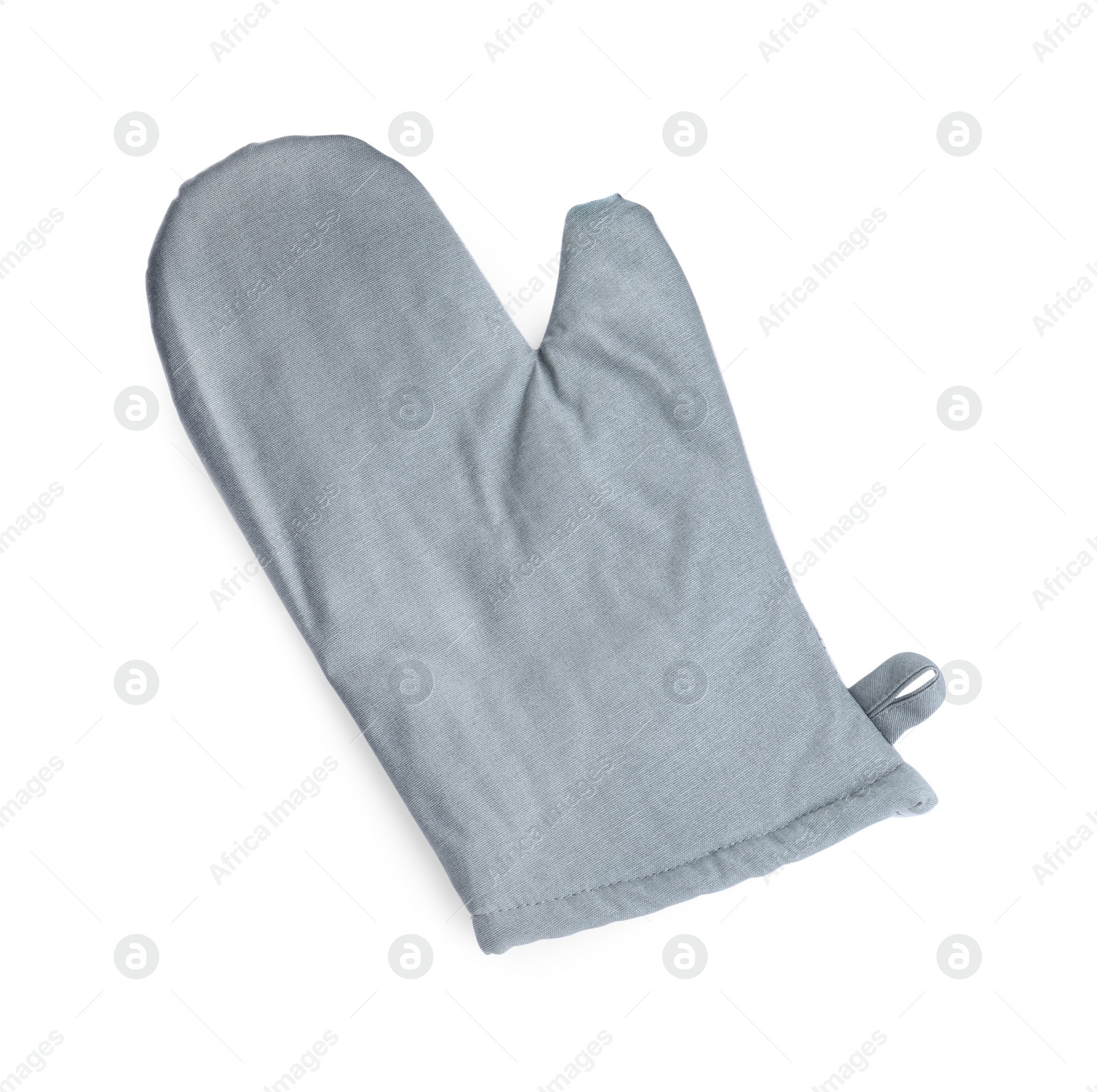 Photo of Oven glove for hot dishes isolated on white, top view