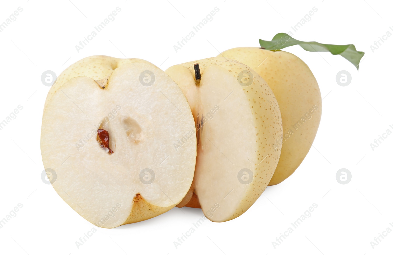 Photo of Delicious fresh apple pears isolated on white