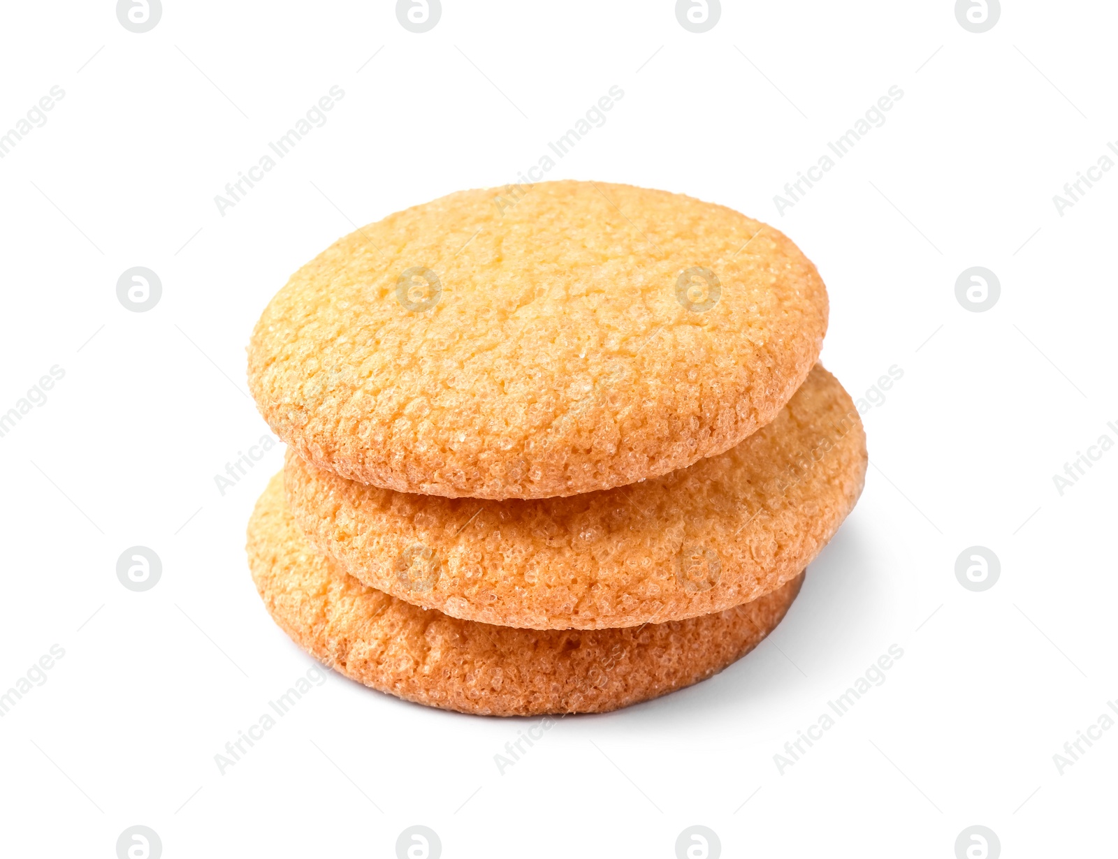 Photo of Tasty Danish butter cookies isolated on white