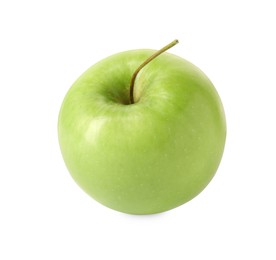 Photo of One ripe green apple isolated on white