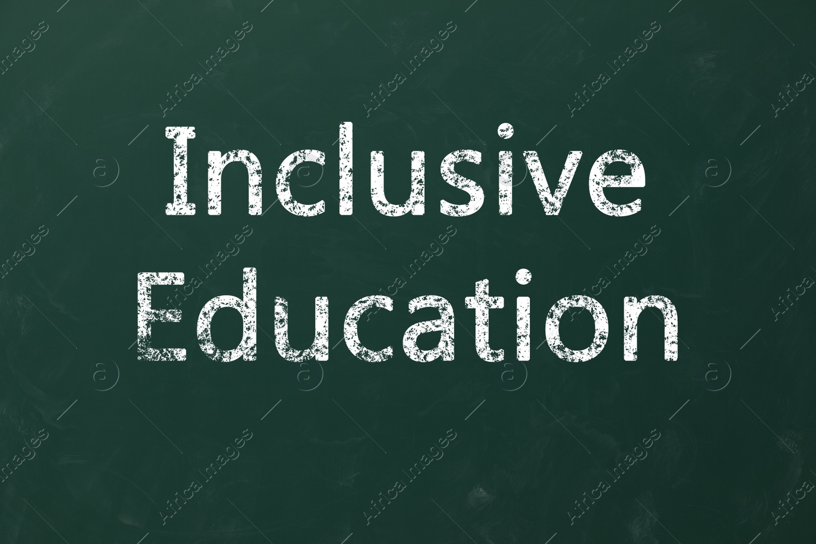 Image of Phrase Inclusive Education written on green chalkboard