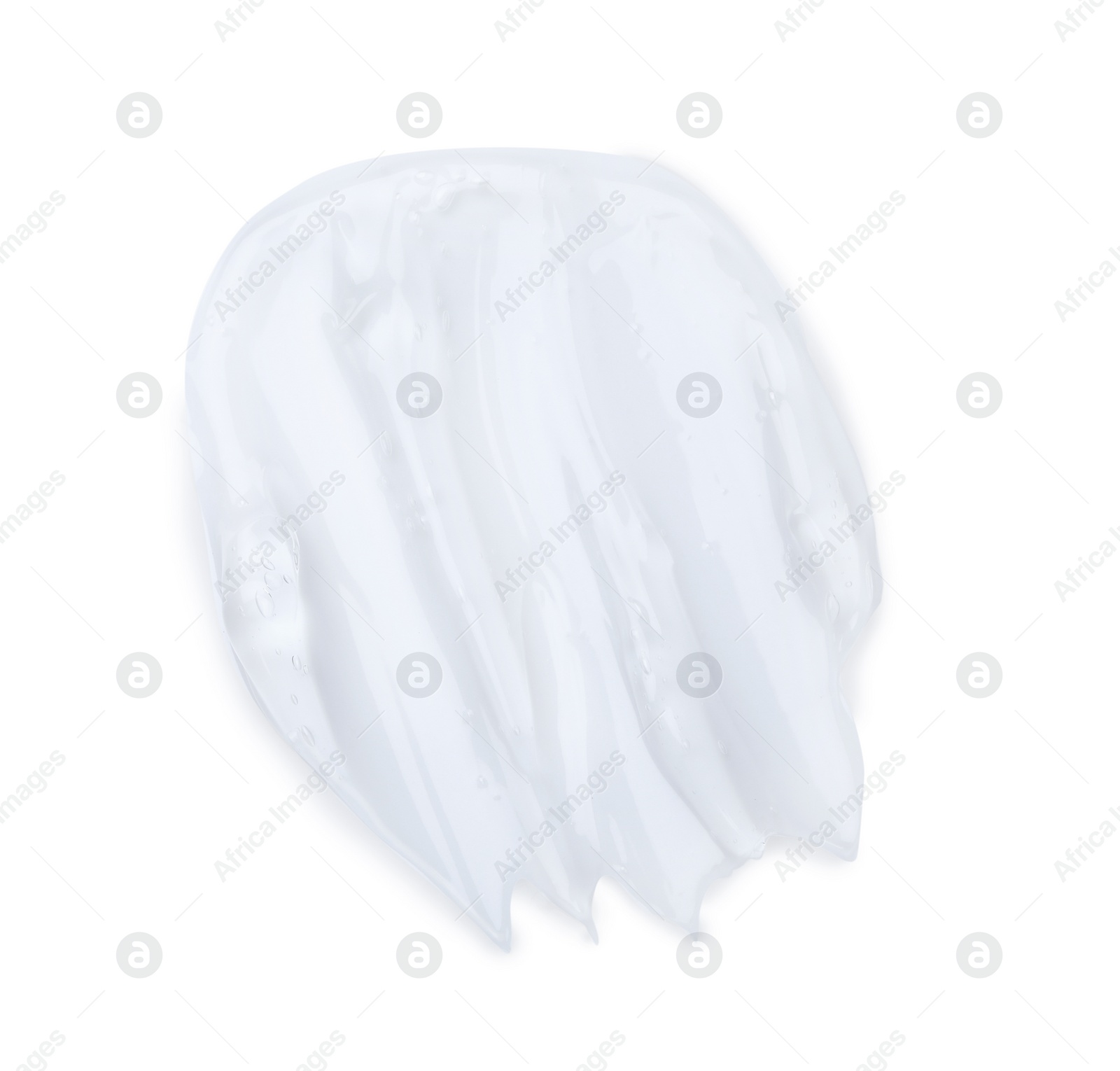 Photo of Sample of transparent cosmetic gel on light background, top view