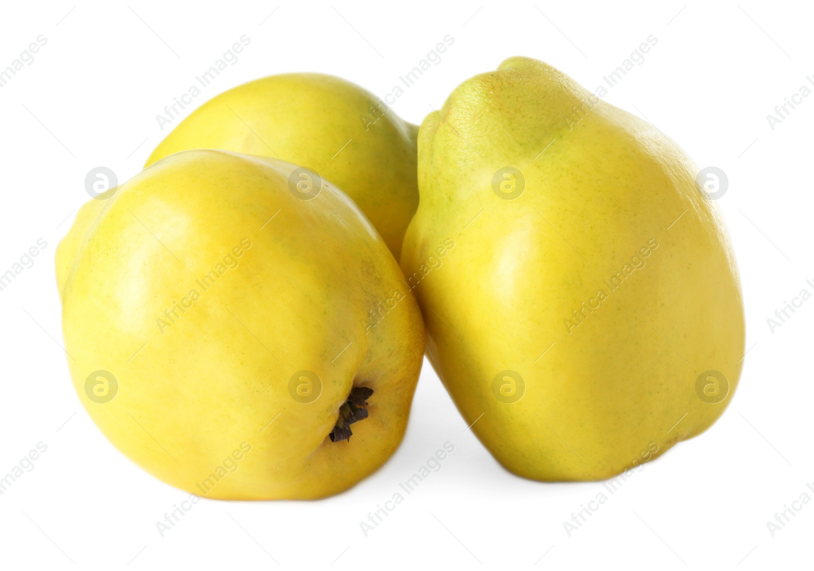 Photo of Delicious fresh ripe quinces isolated on white