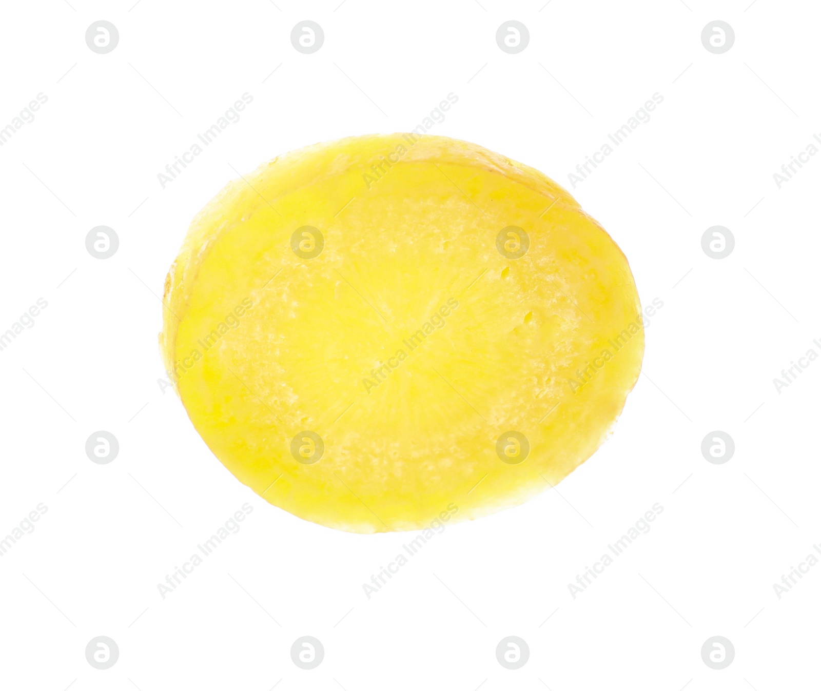 Photo of Slice of raw yellow carrot isolated on white
