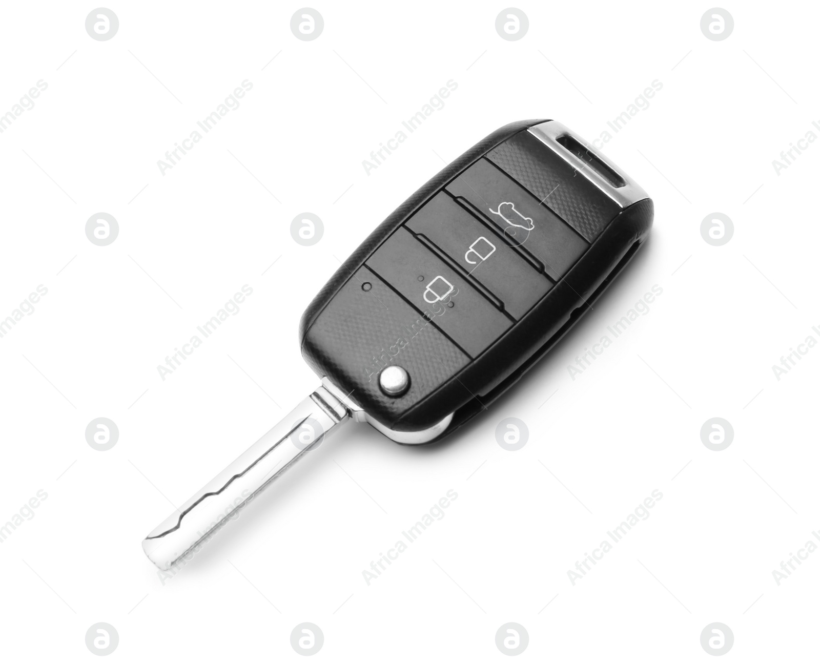 Modern car flip key isolated on white Photo of Modern car flip key isolated on white