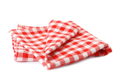 Photo of Fabric napkin for table setting on white background