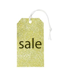 Golden tag isolated on white. Black Friday sale