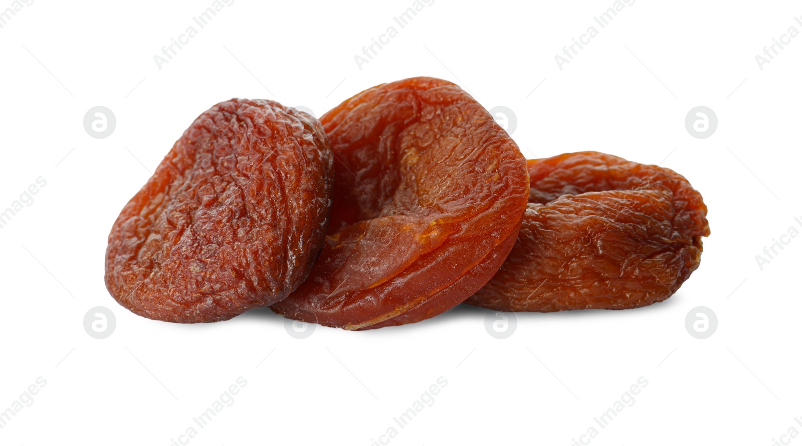 Photo of Tasty dried apricots isolated on white. Healthy snack