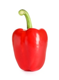 Photo of Tasty ripe red bell pepper on white background