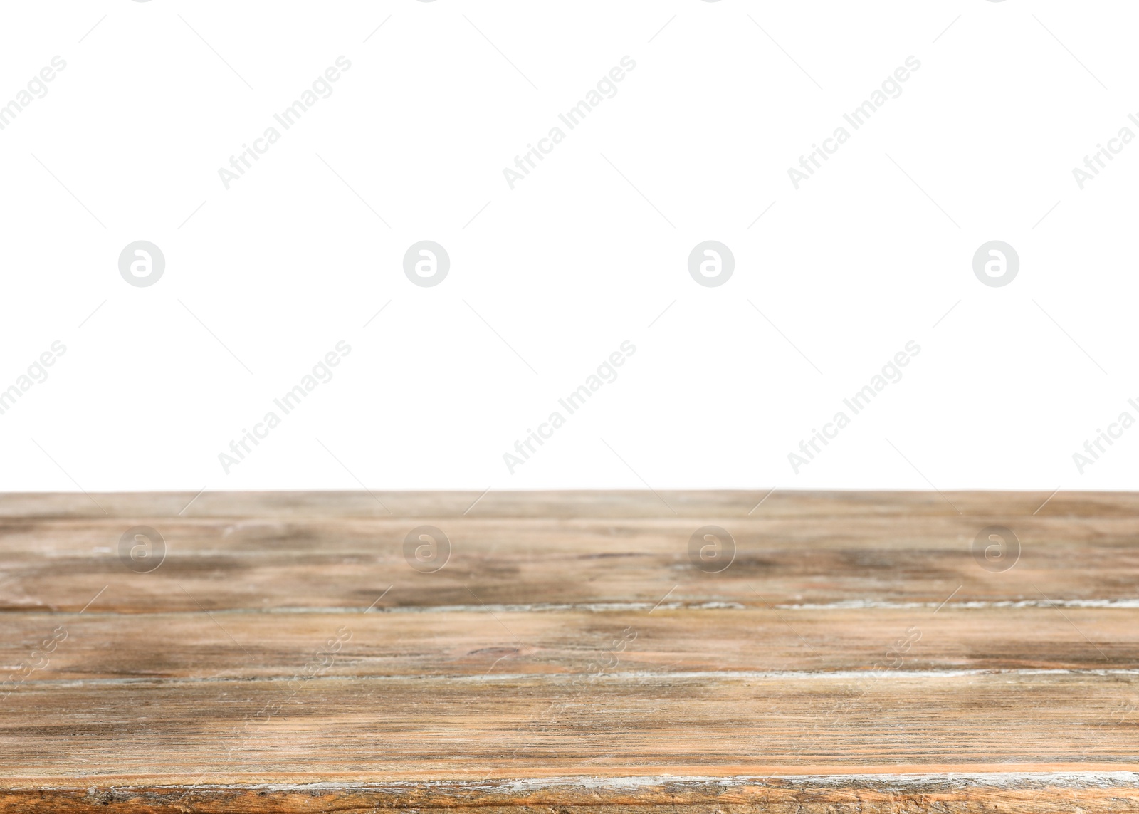 Photo of Empty wooden table on white background. Mockup for design