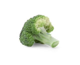 Photo of Fresh raw green broccoli isolated on white