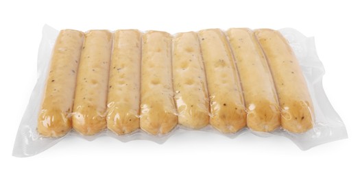 Photo of Vegan sausages with turmeric isolated on white