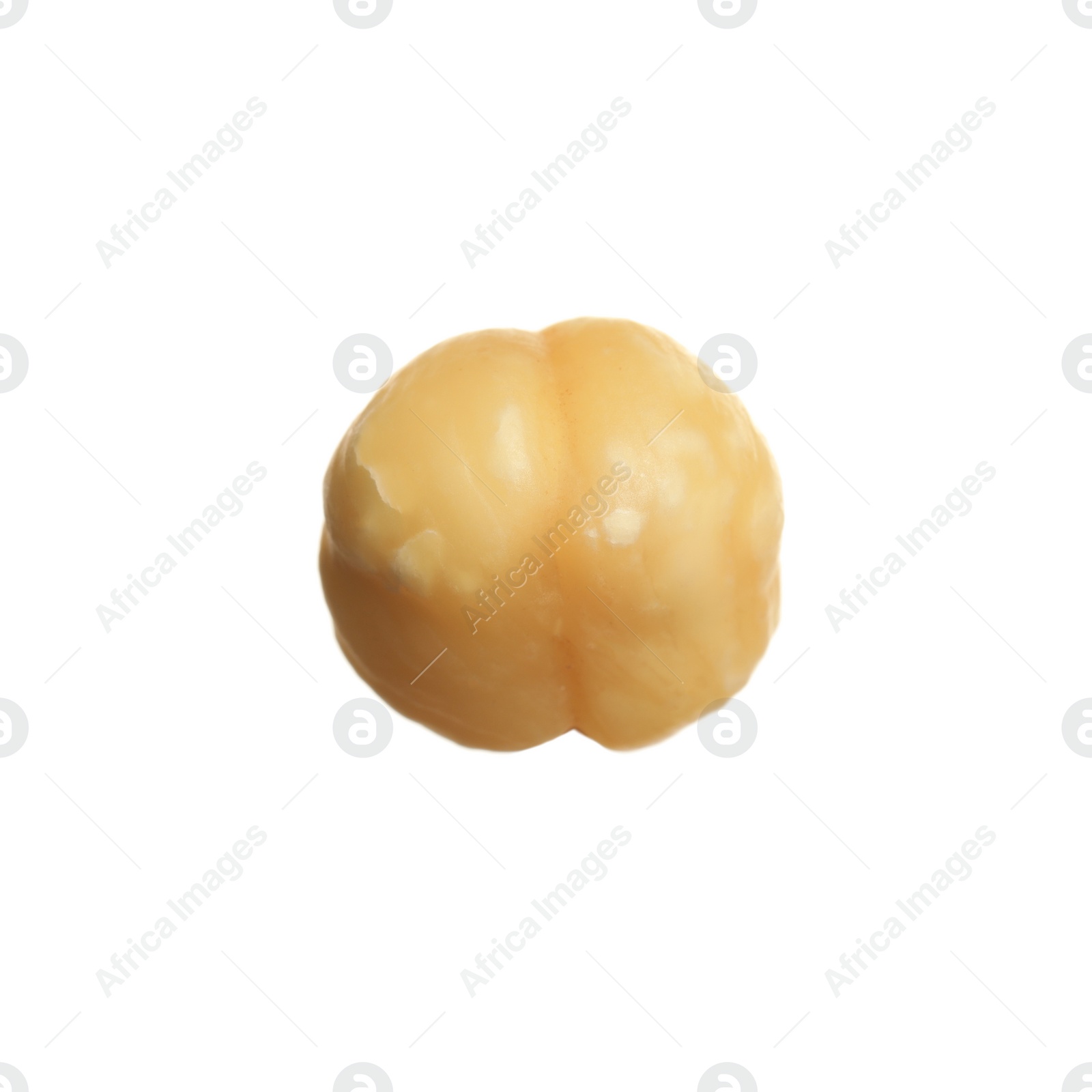 Photo of Tasty organic hazelnut isolated on white. Healthy snack