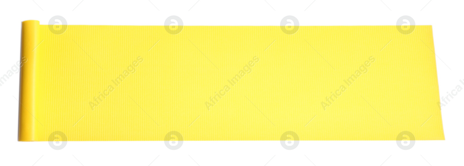 Image of Yellow camping mat isolated on white, top view. Banner design 