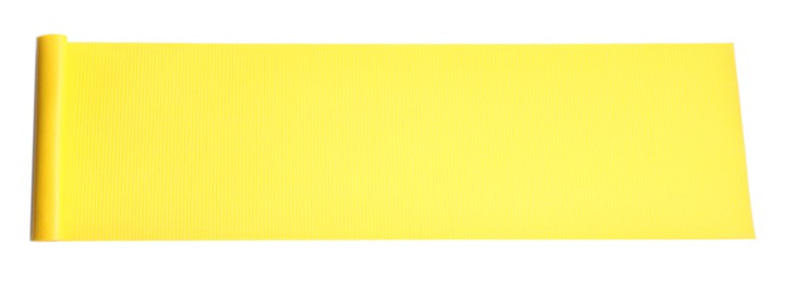 Image of Yellow camping mat isolated on white, top view. Banner design 