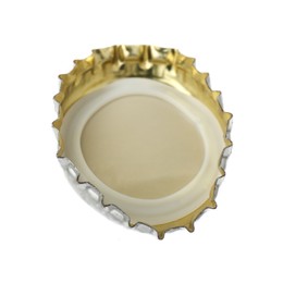 One beer bottle cap isolated on white