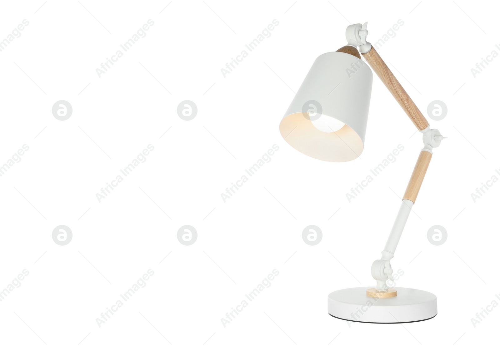 Photo of Stylish modern table lamp isolated on white