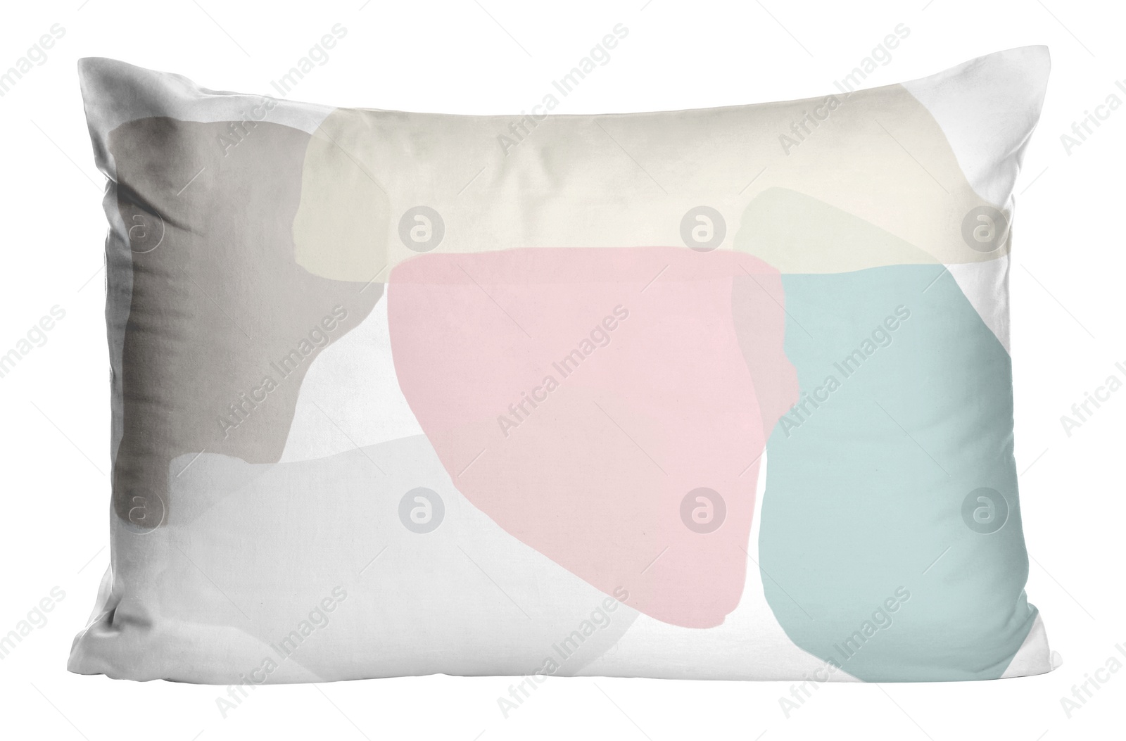 Image of Soft pillow with stylish abstract print isolated on white