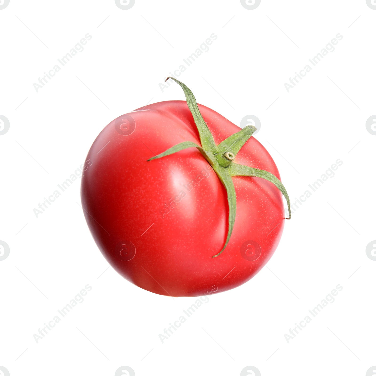 Photo of Fresh ripe red tomato on white background