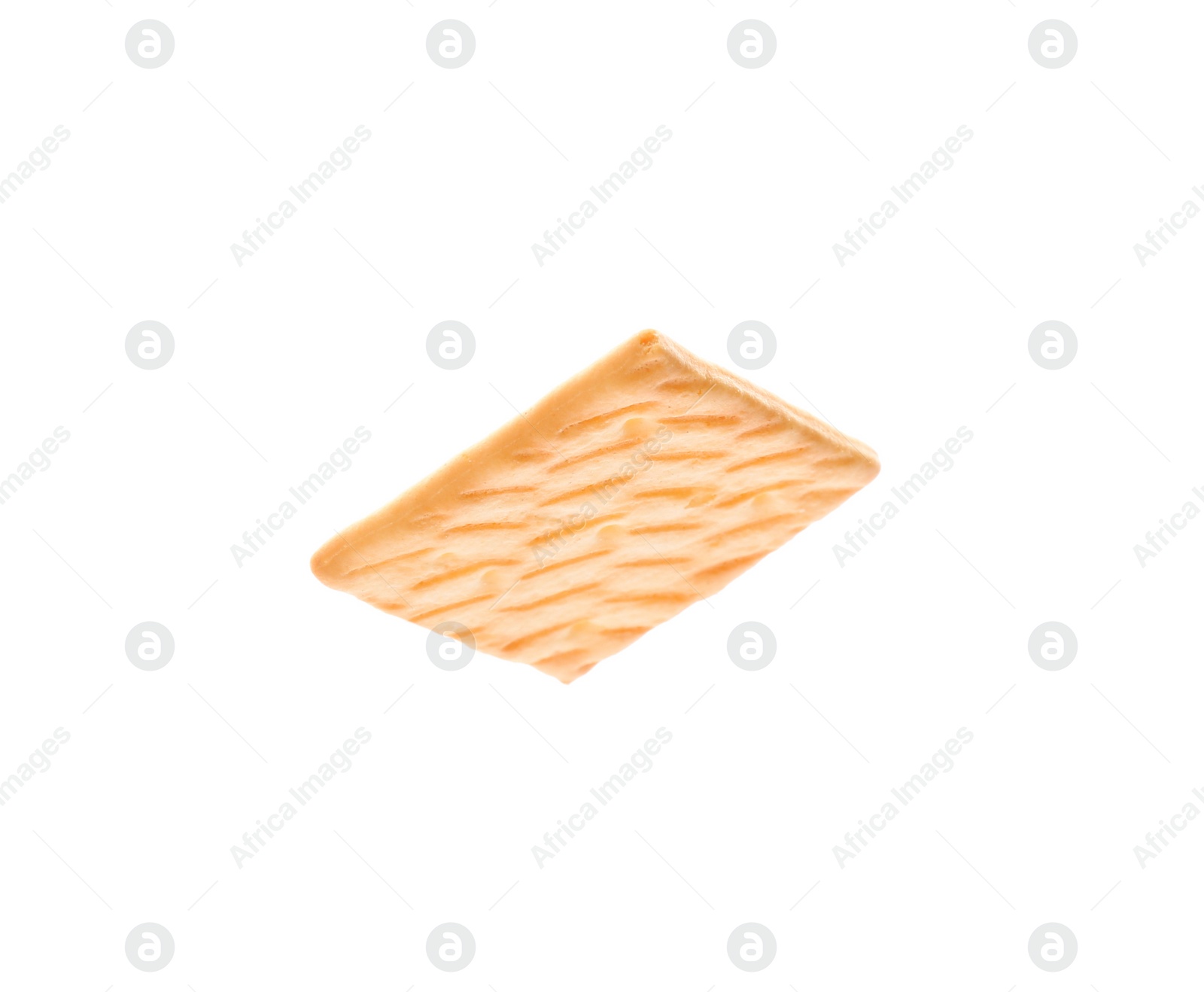 Photo of Crispy cracker isolated on white. Delicious snack