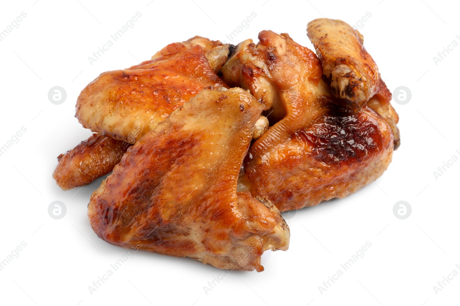 Photo of Delicious fried chicken wings isolated on white background