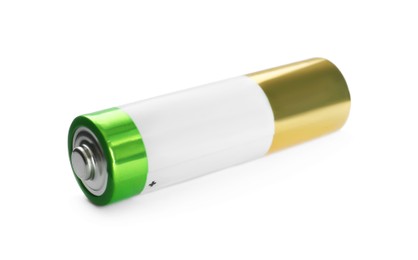 Image of New AA battery isolated on white. Dry cell