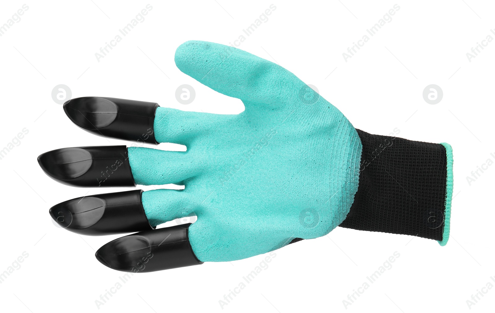 Image of One gardening glove with claws isolated on white