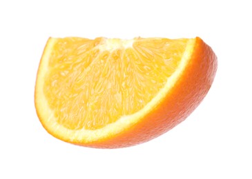 Citrus fruit. Slice of fresh ripe orange isolated on white