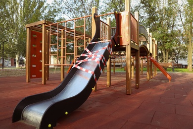 Photo of Empty children's playground closed during COVID-19 quarantine