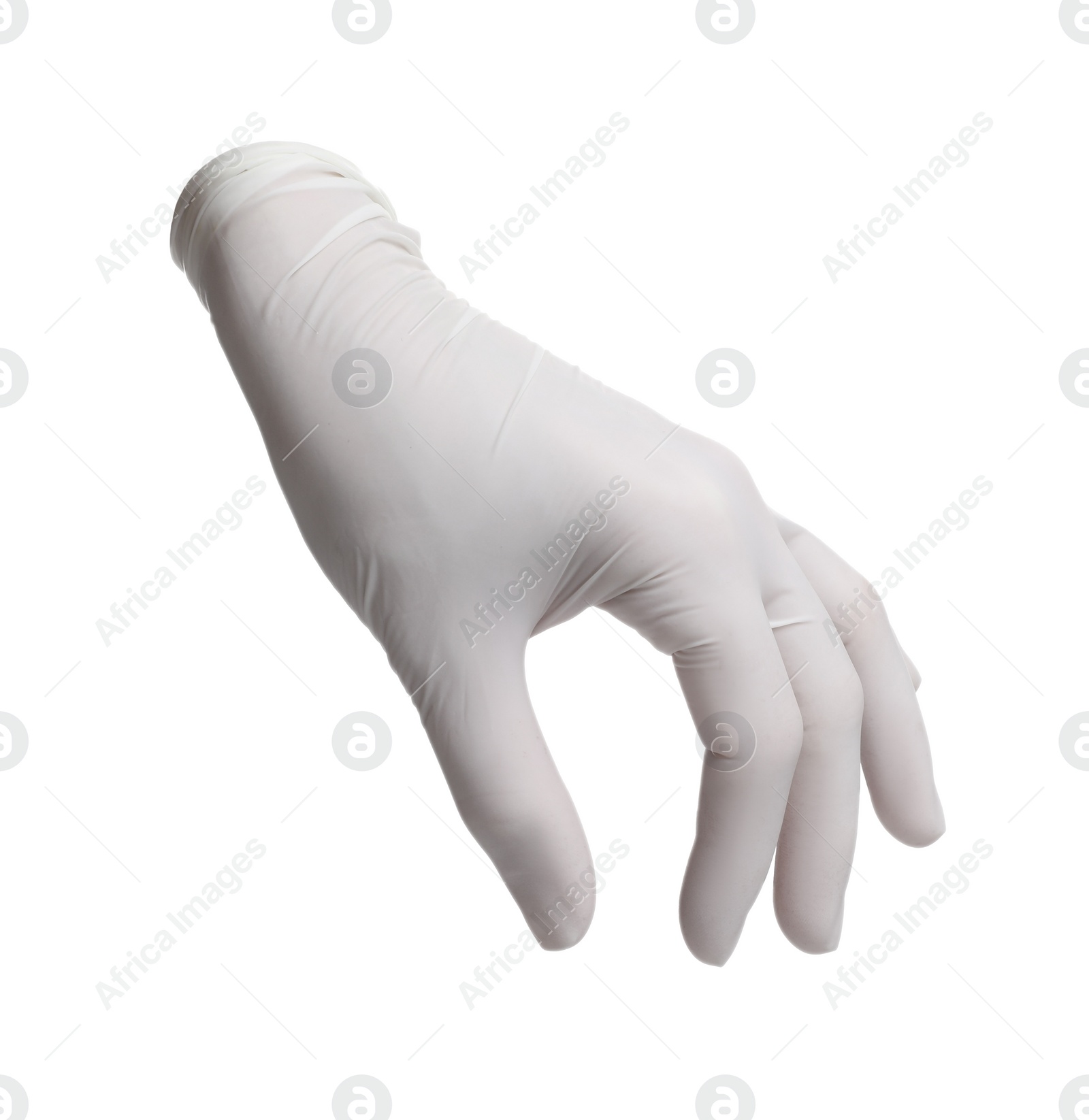 Image of One nitrile medical glove isolated on white