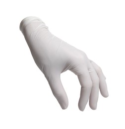 One nitrile medical glove isolated on white