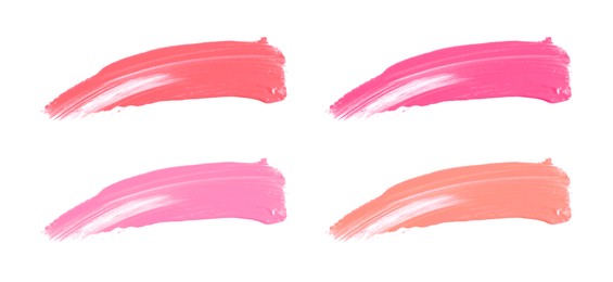 Image of Lip gloss in different colors. Set of smears