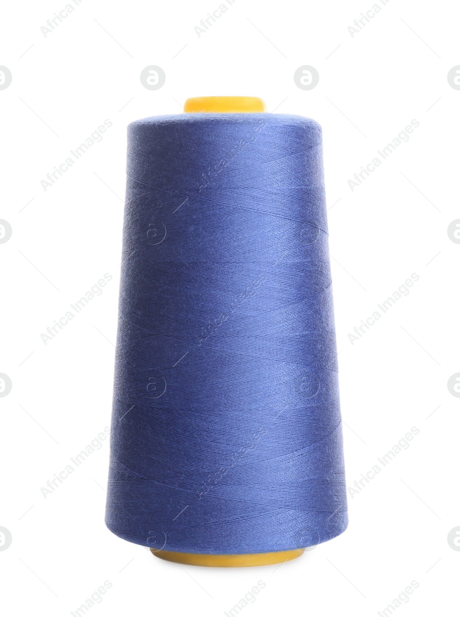 Photo of Spool of blue sewing thread isolated on white