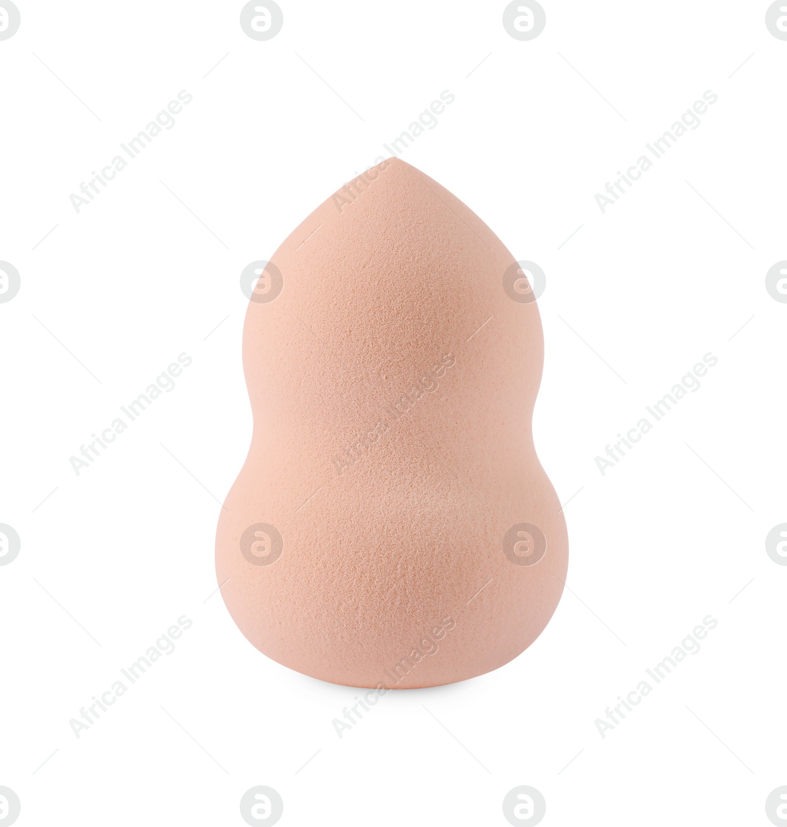 Photo of One beige makeup sponge isolated on white