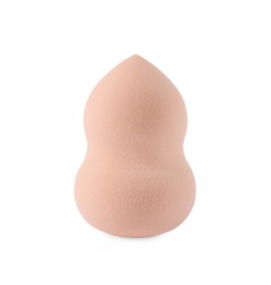 Photo of One beige makeup sponge isolated on white