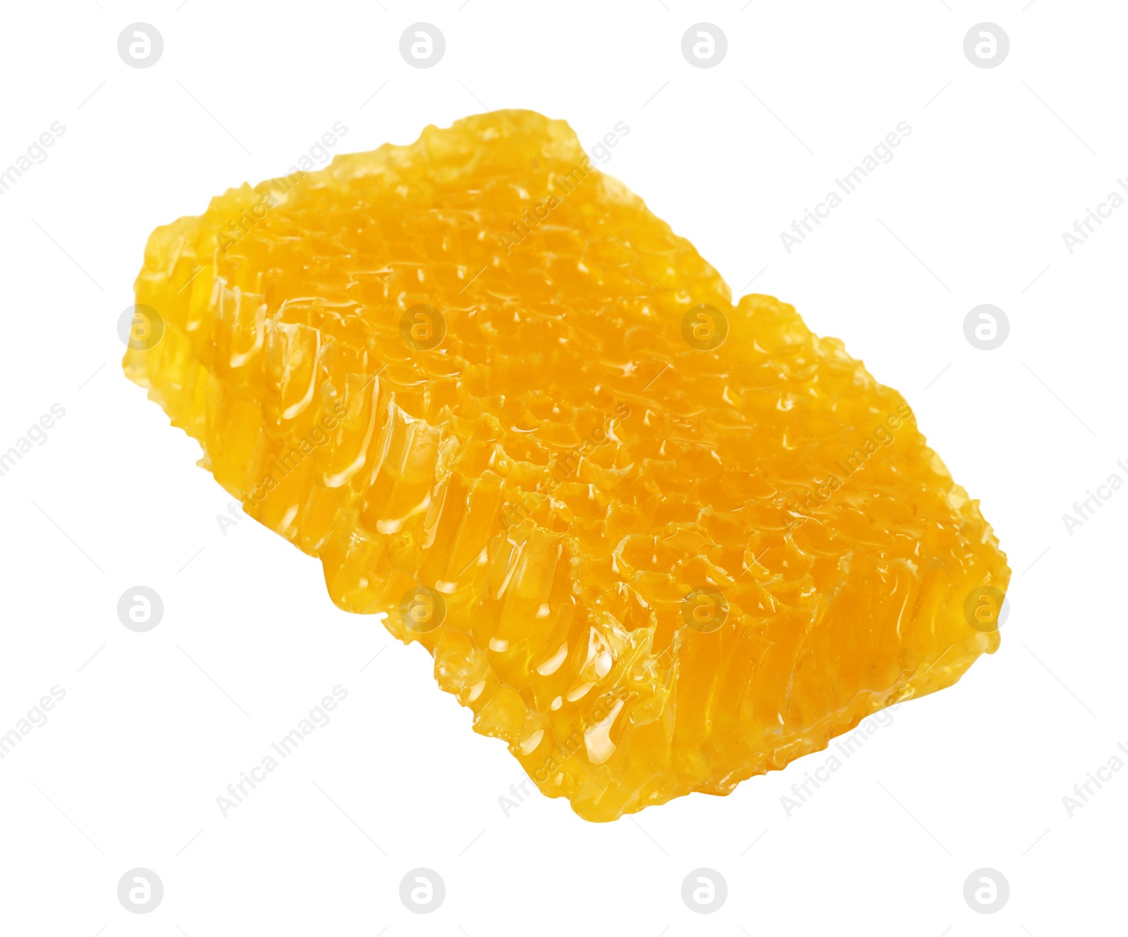 Photo of Natural honeycomb with tasty honey isolated on white