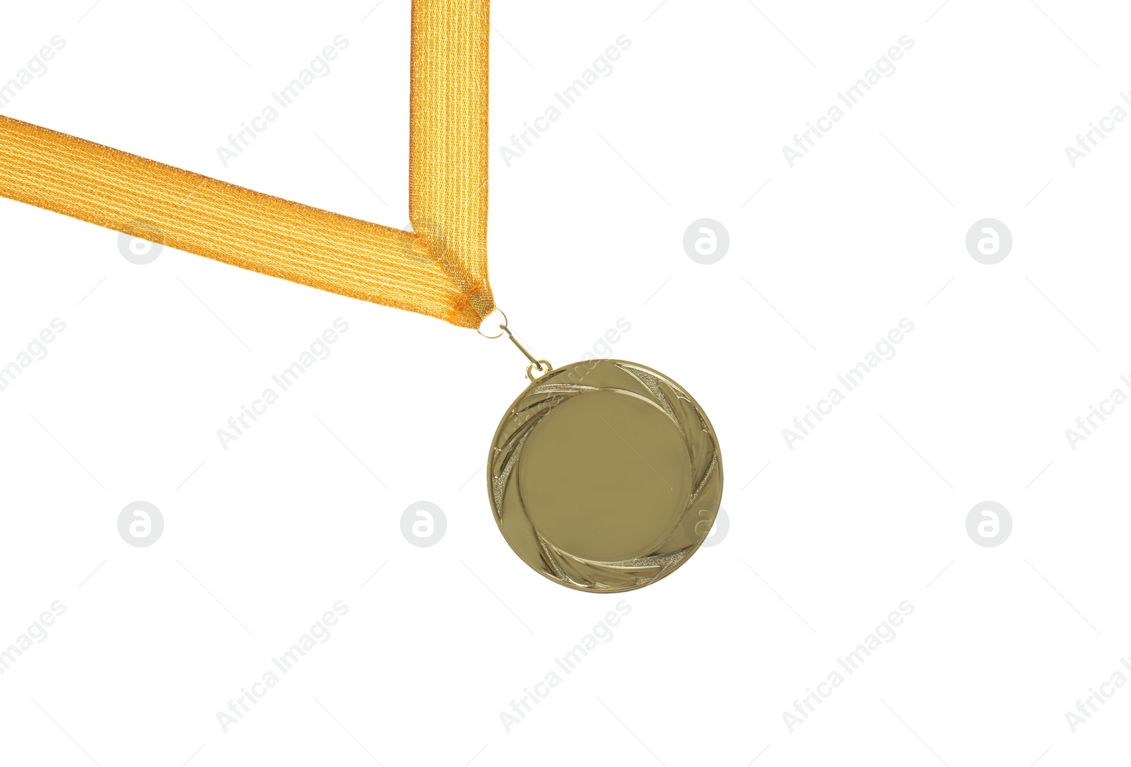 Photo of Gold medal isolated on white. Space for design