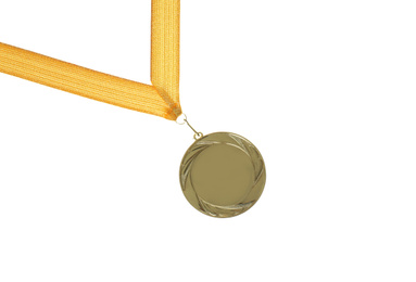 Gold medal isolated on white. Space for design