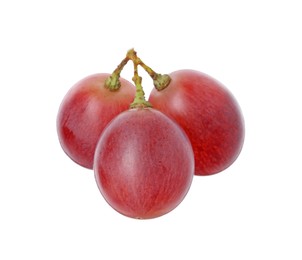 Delicious ripe red grapes isolated on white