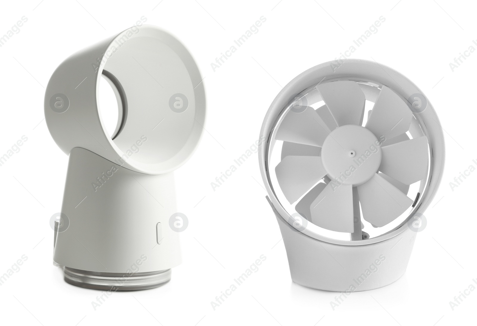 Image of Two different modern fans on white background