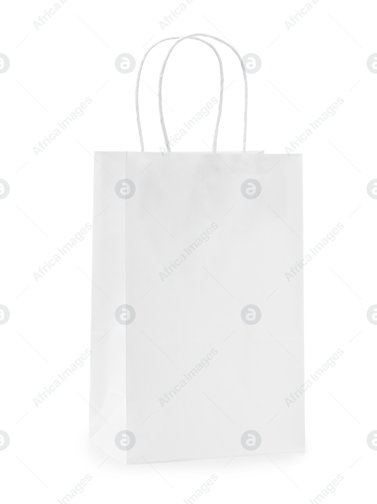 Photo of Empty shopping paper bag isolated on white