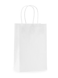 Empty shopping paper bag isolated on white