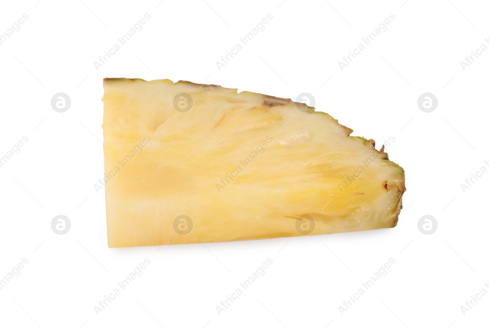 Photo of Slice of tasty ripe pineapple isolated on white