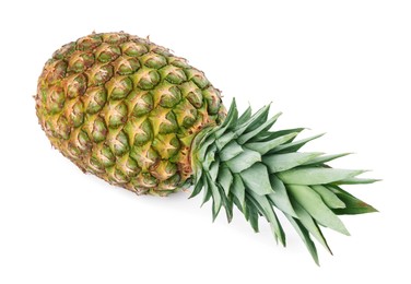 One whole ripe pineapple isolated on white