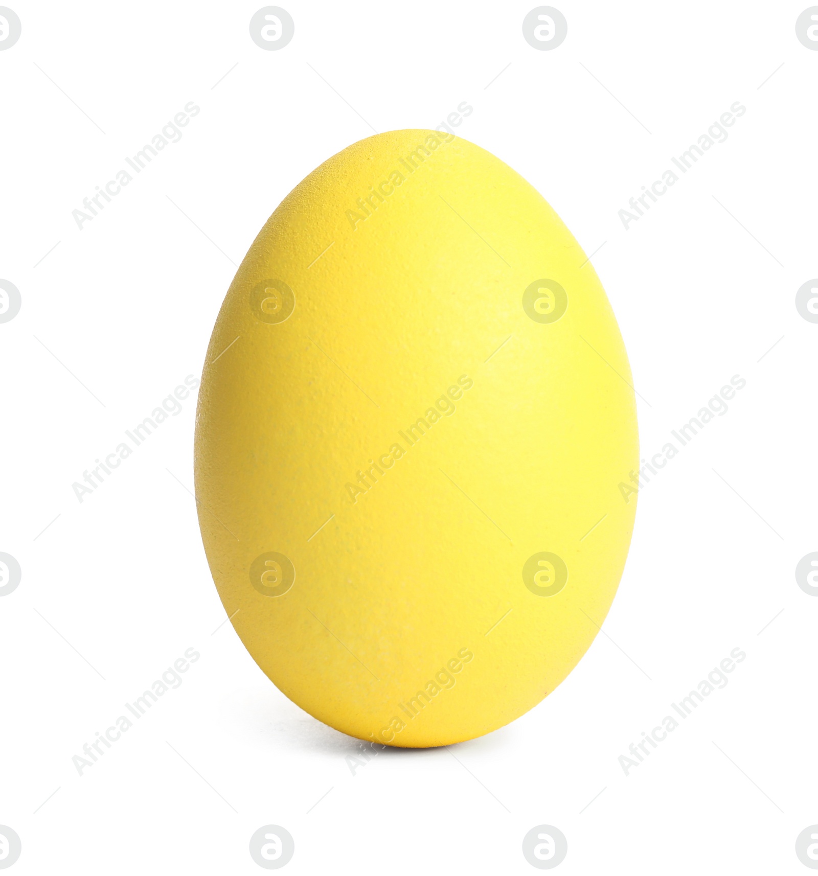 Photo of Yellow egg isolated on white. Easter symbol