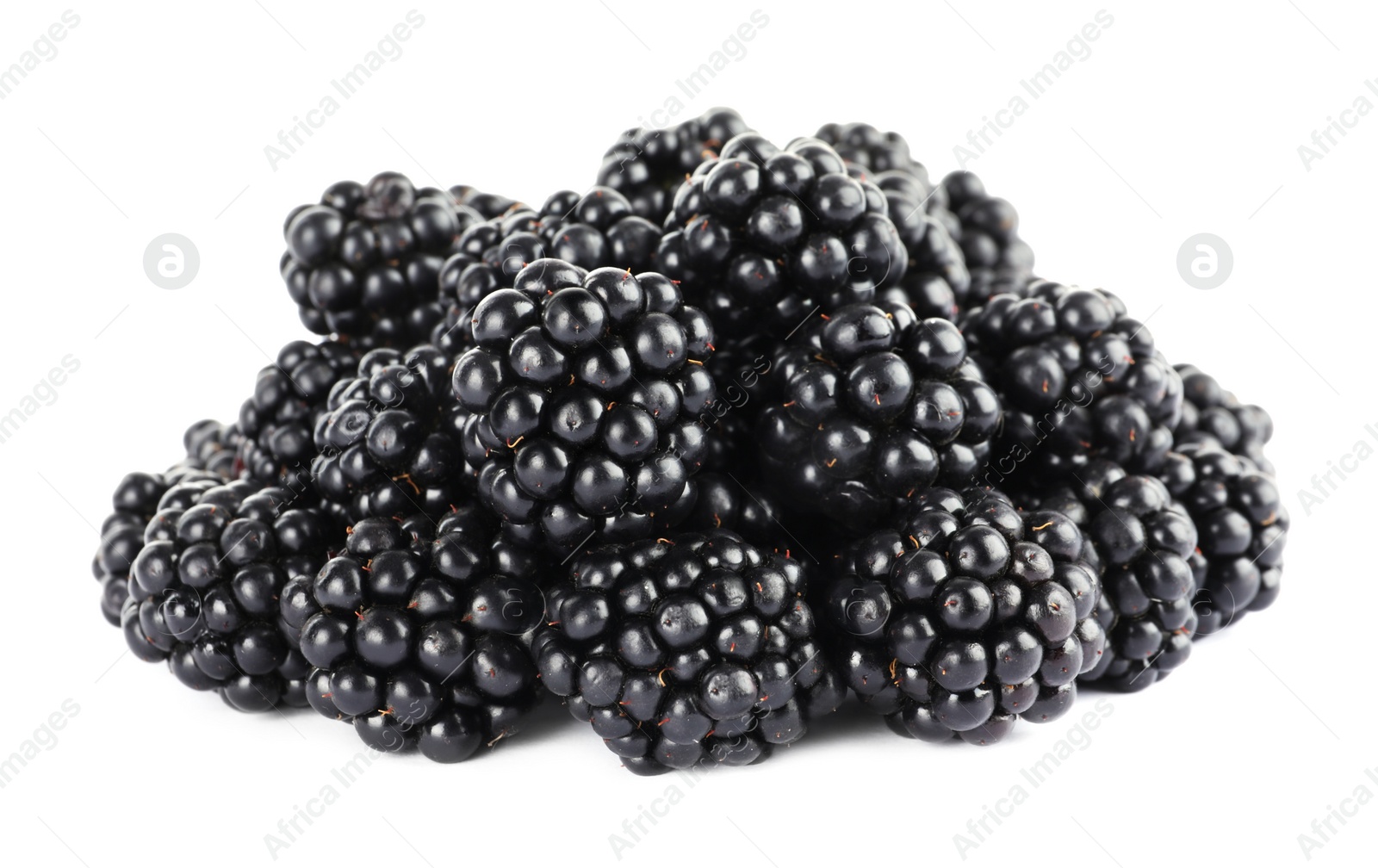 Photo of Beautiful tasty ripe blackberries on white background