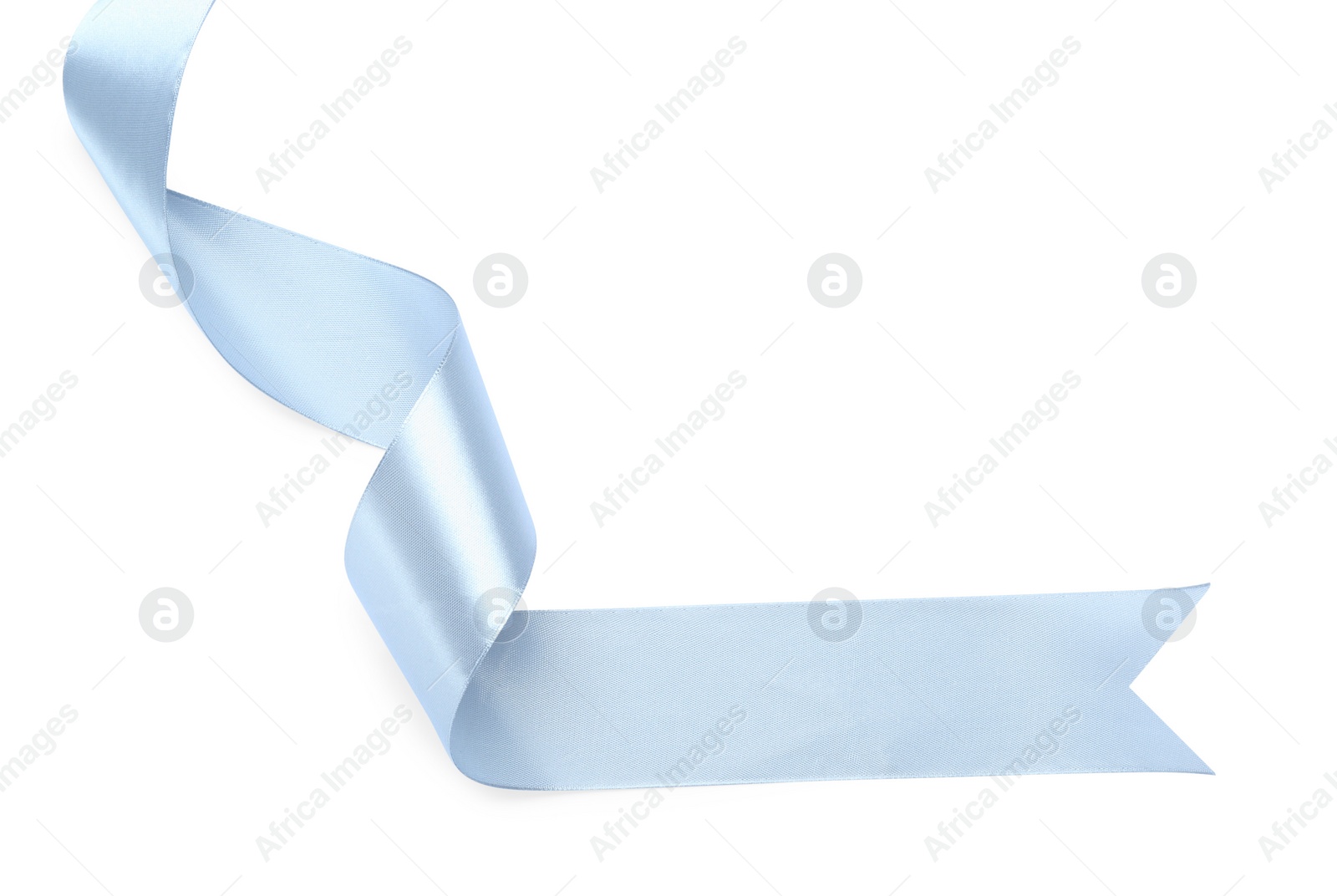 Photo of Beautiful ribbon isolated on white, top view