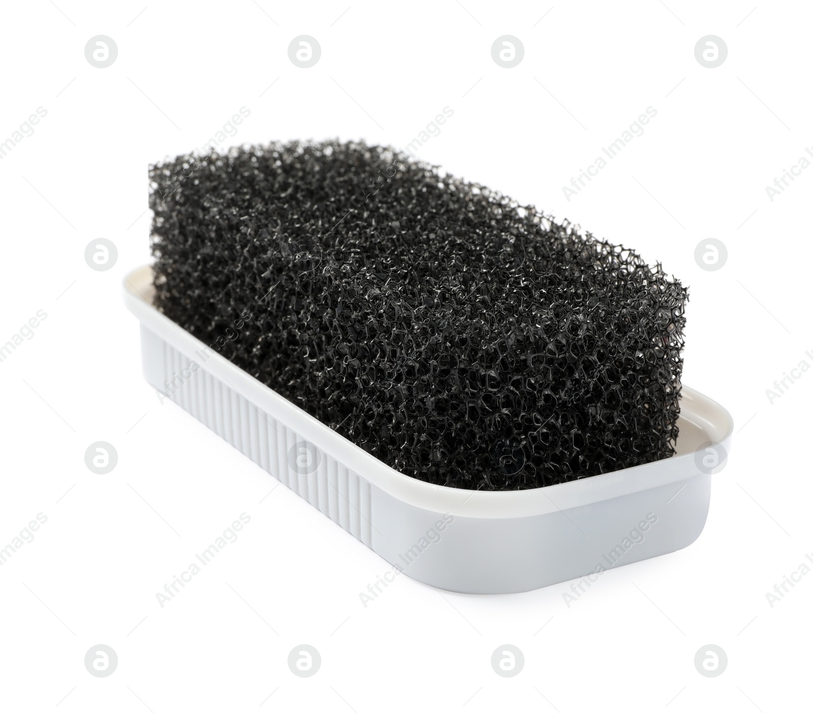 Photo of Shoe sponge isolated on white. Footwear shine item